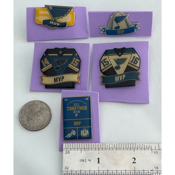 St. Louis Blues MVP Collectible Pins Set Lot 5 Hockey Jersey Enamel Lapel Pins - Picture 2 of 3